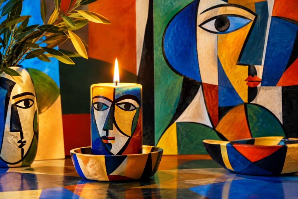 Bougie rituelle allumée pour accompagner un rituel de deuil